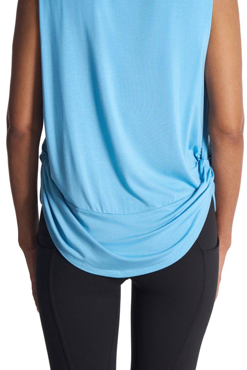 Women's Supine Twist Yoga Tank | Arctic Blue