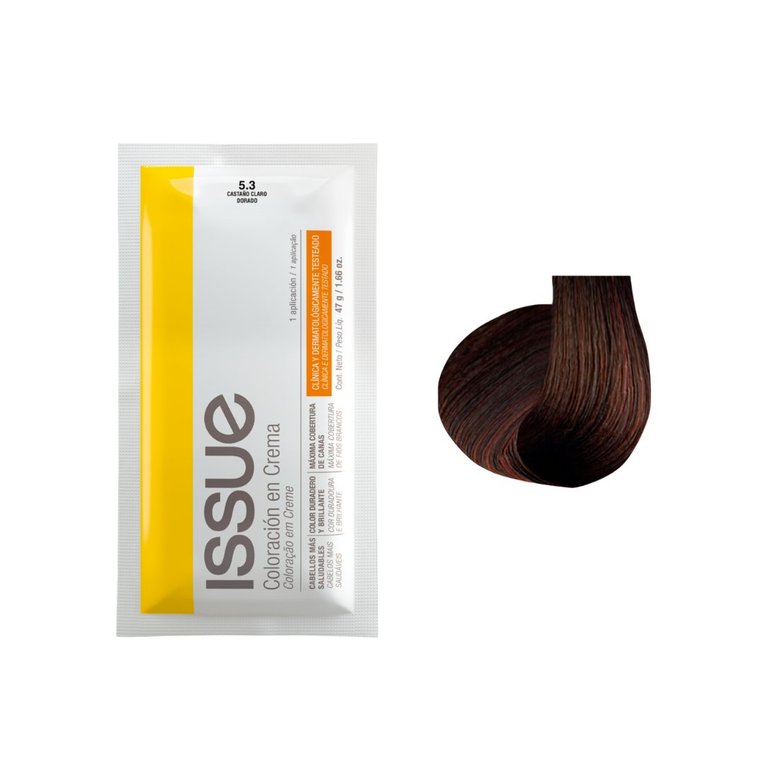 Issue Coloración en Crema Hair Color Kit #5.3 Light Golden Brown (1.66oz)