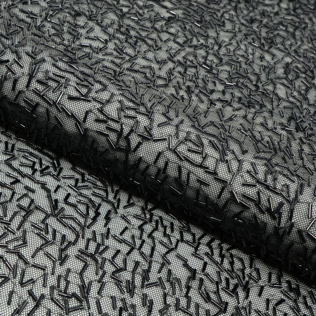 Dazzle Beaded Stretch Mesh Fabric | Blue Moon Fabrics