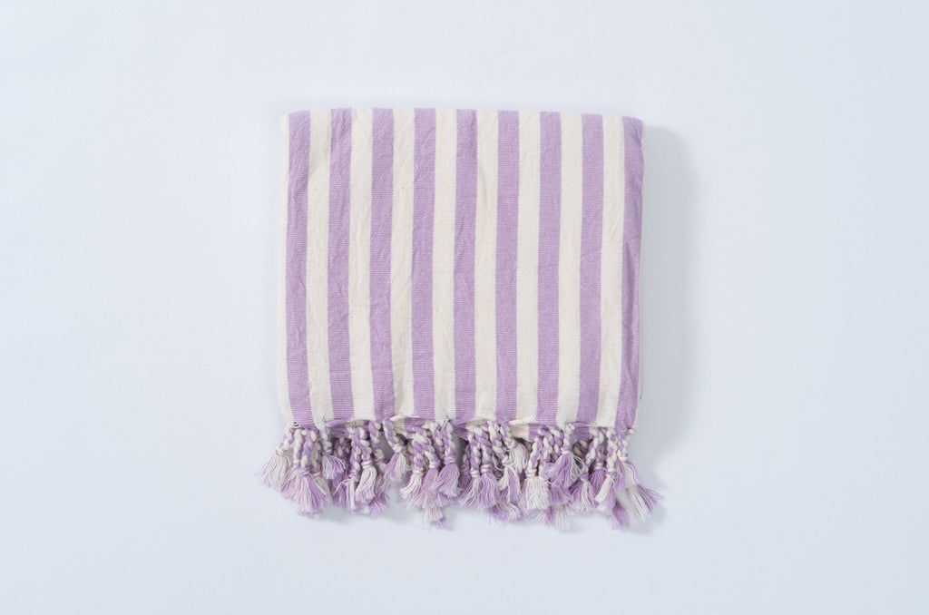Girit Lilac Cotton Linen Towel