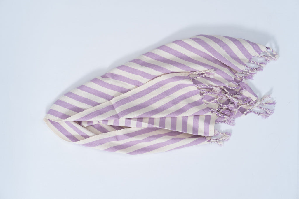 Girit Lilac Cotton Linen Towel