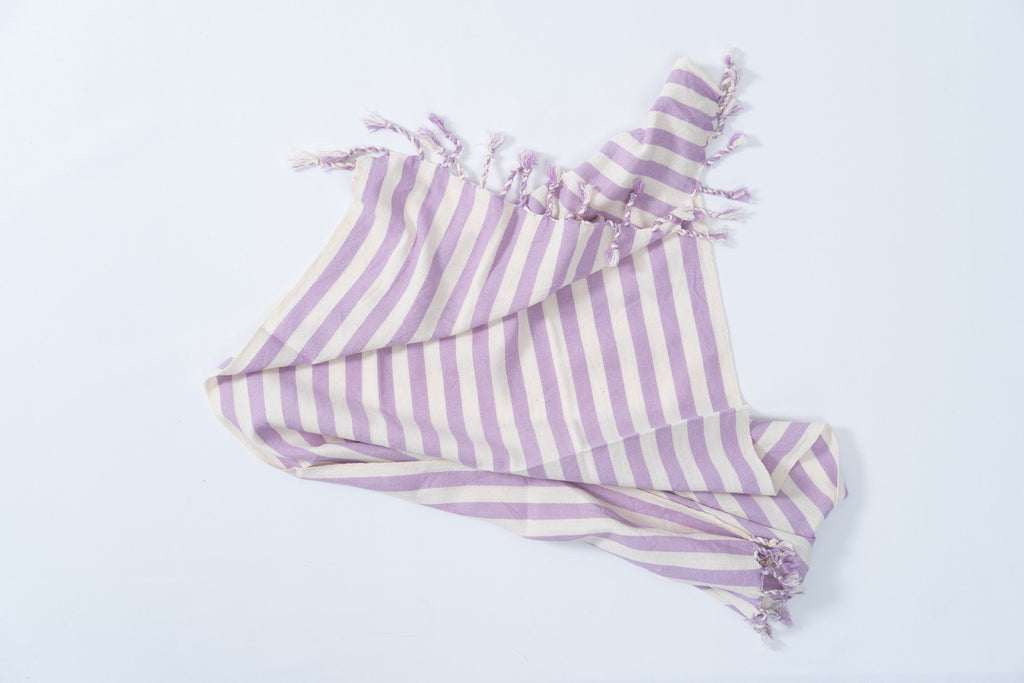 Girit Lilac Cotton Linen Towel