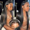 Wholesale Body Wave Style 4X4 Closure Wigs Natural Black Color 180% High Density Brazilian Human Hair Transparent Lace Wigs