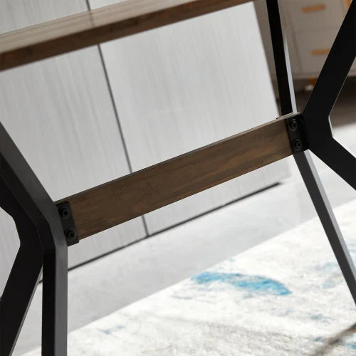 Wood Simple Dining Table with Metal Leg , Eco-friendly Dining Table Set for  Home Kitchecn