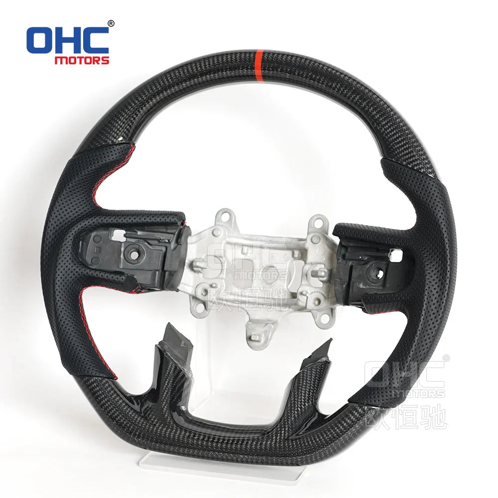 USA in Stock Real Carbon Fiber Steering Wheel for Dodge Ram 1500 Steering Wheel 2018-2024 with or Without Heating