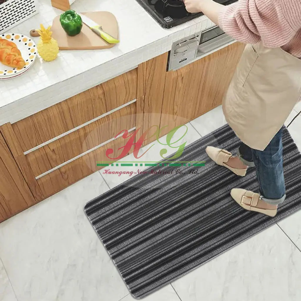 Wholesale PVC Anti Fatigue Kitchen Floor Mat Waterproof Non Slip Coral Velvet Washable Rug