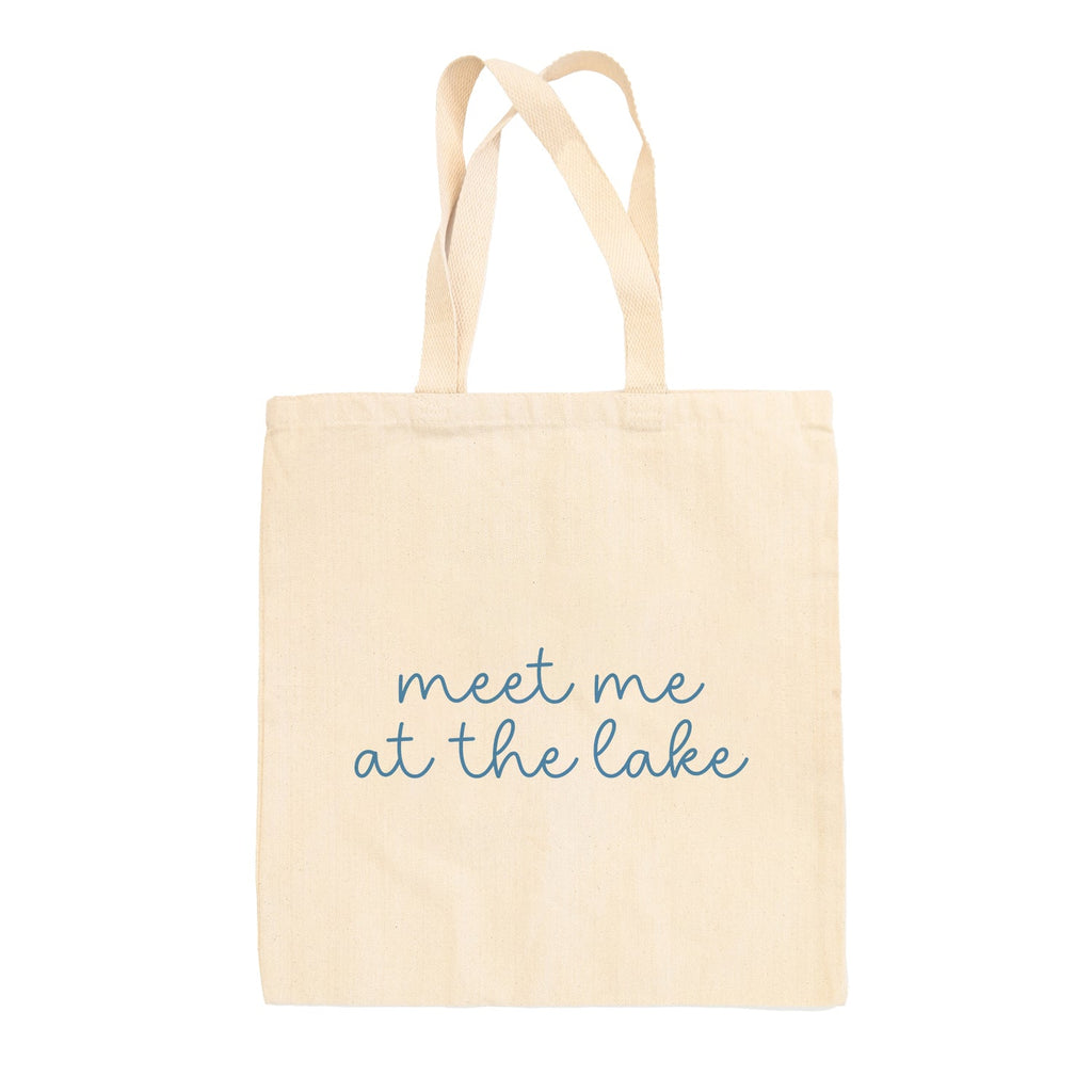 Meet Me At The Lake Blue Script (Tote Bag)