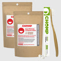 CHOMP Cinnamon Toothpaste Tablets with NHAP Refills with Flossing Toothbrush
