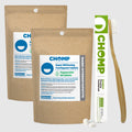 CHOMP Peppermint Toothpaste Tablets with NHAP Refills with Flossing Toothbrush