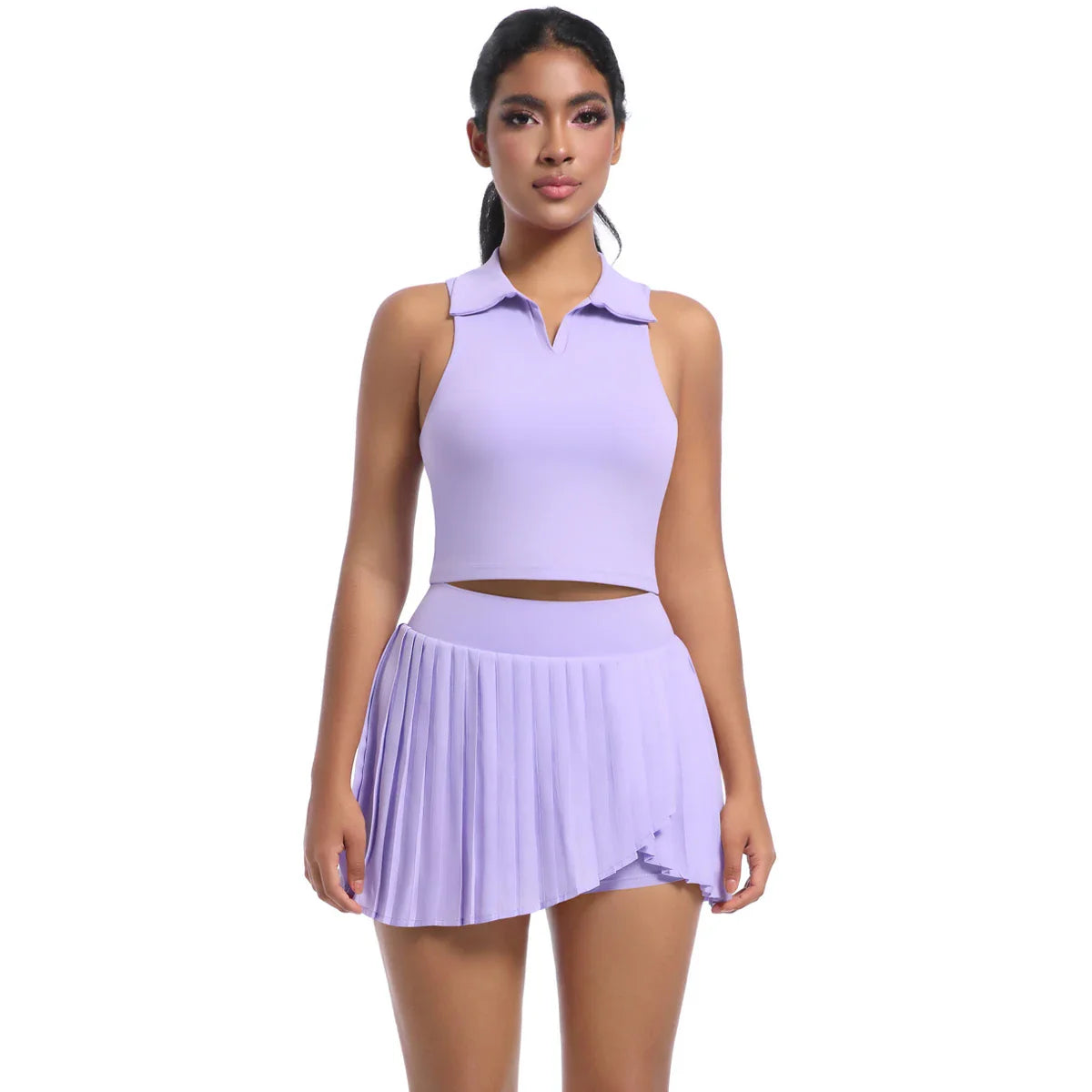 2 PCS Women's Yoga Gym Set Bra & Skirt