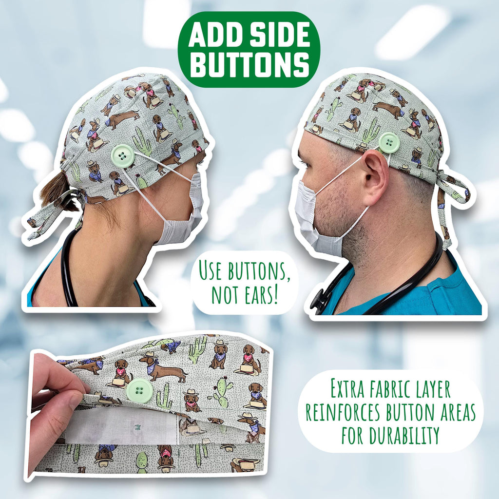Space Surgical cap for men. Rocket Formula tie back scrub hat by Paradise Caps.